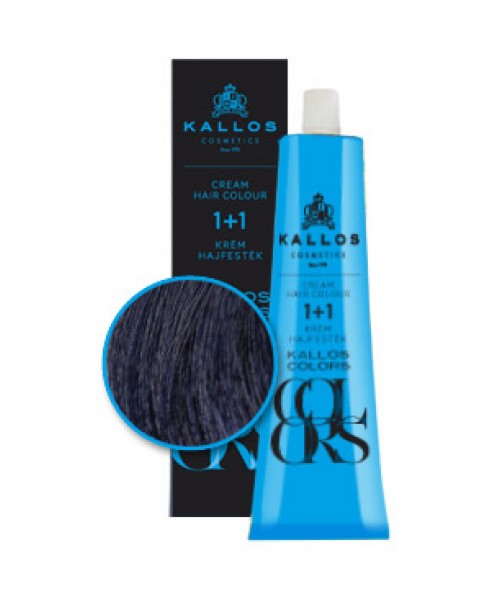 Vopsea de par crema Kallos Colors - Negru Albastrui 1C