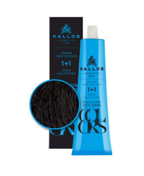 Vopsea de par crema Kallos Colors - Negru 1N