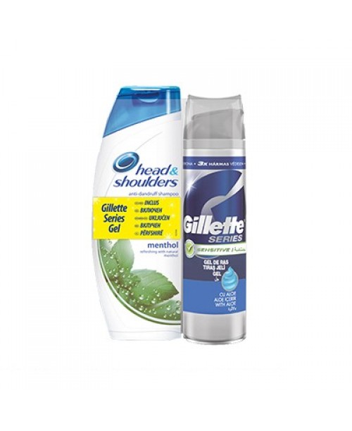 Sampon Head&Shoulders Menthol 750ml+Gel de ras Gillette Series Sensitive 200ml