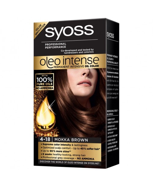 Vopsea de par Syoss Oleo Intense 4-18 Saten Mokka