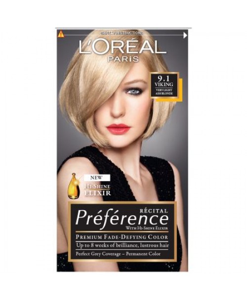 Vopsea de par L'Oreal Preference 9.1 blond cenusiu foarte deschis