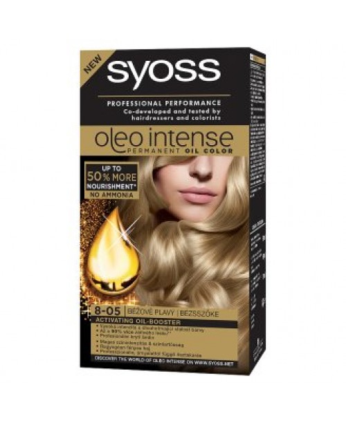 Vopsea de par Syoss Oleo Intense 8-05 Blond Bej