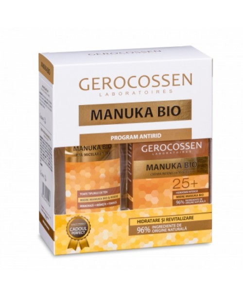Caseta Cadou Gerocossen Manuka Bio - Crema intens hidratanta 55+ si Apa micelara